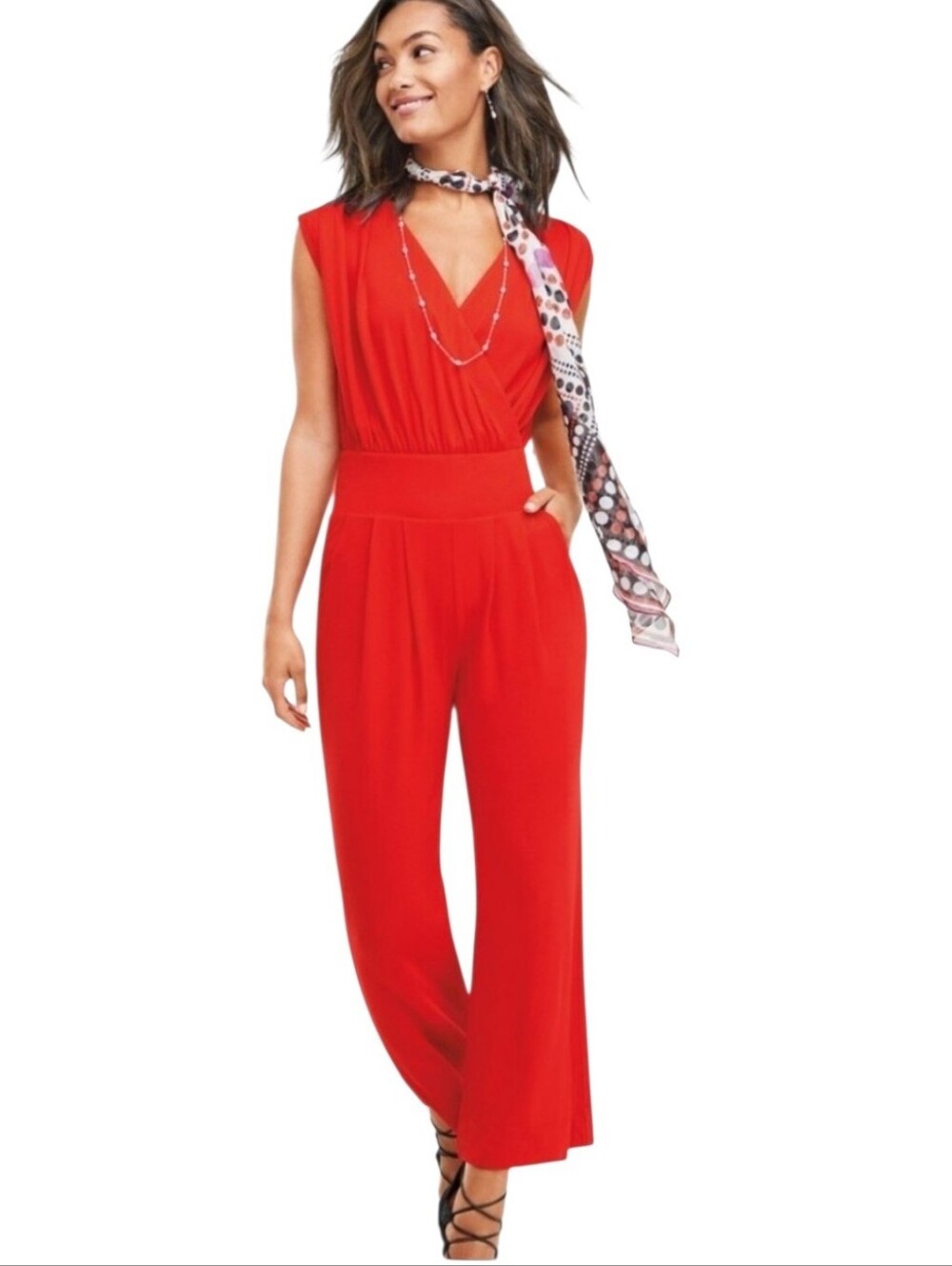 Women's Red Cabi Jumpsuit Sz Medium